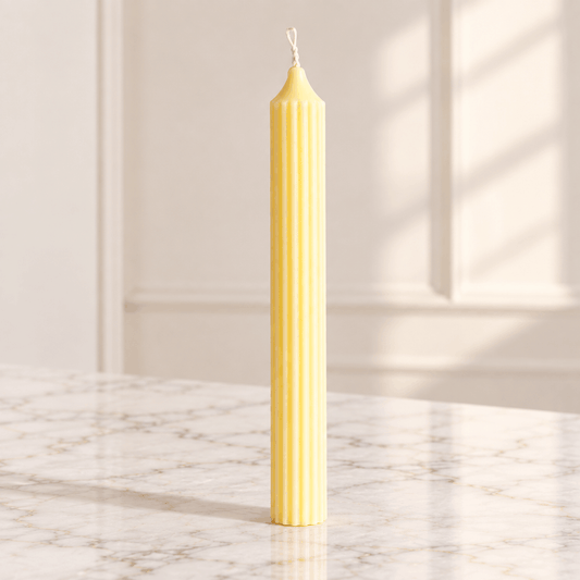 Velora Long Ribbed Pillar Candle