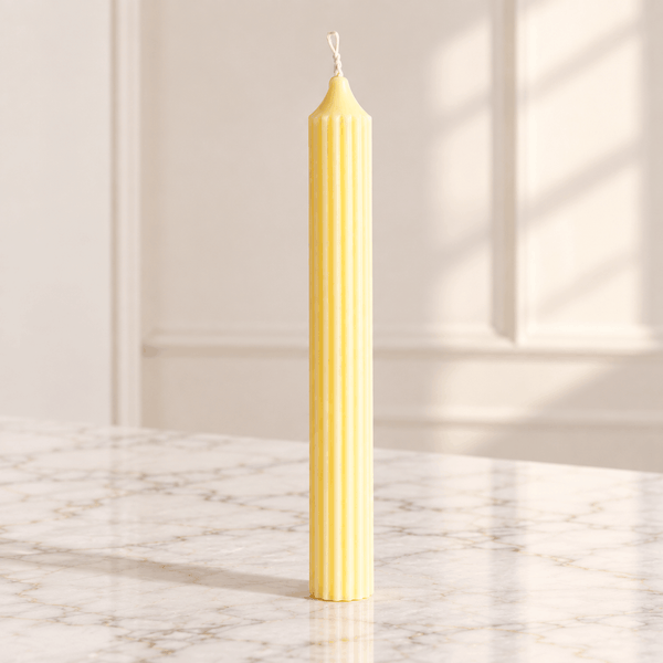 Velora Long Ribbed Pillar Candle