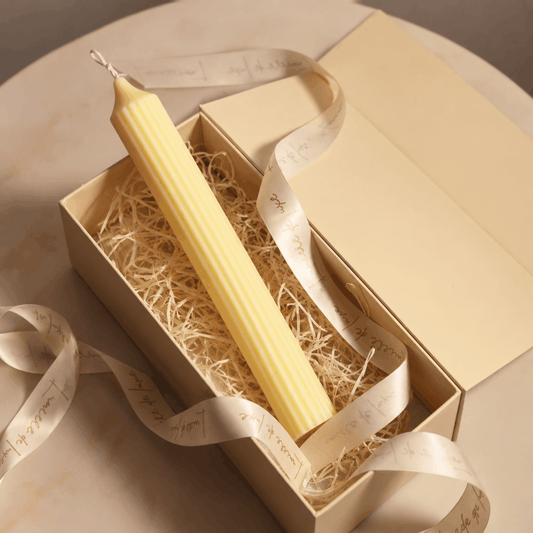 Velora Long Ribbed Pillar Candle